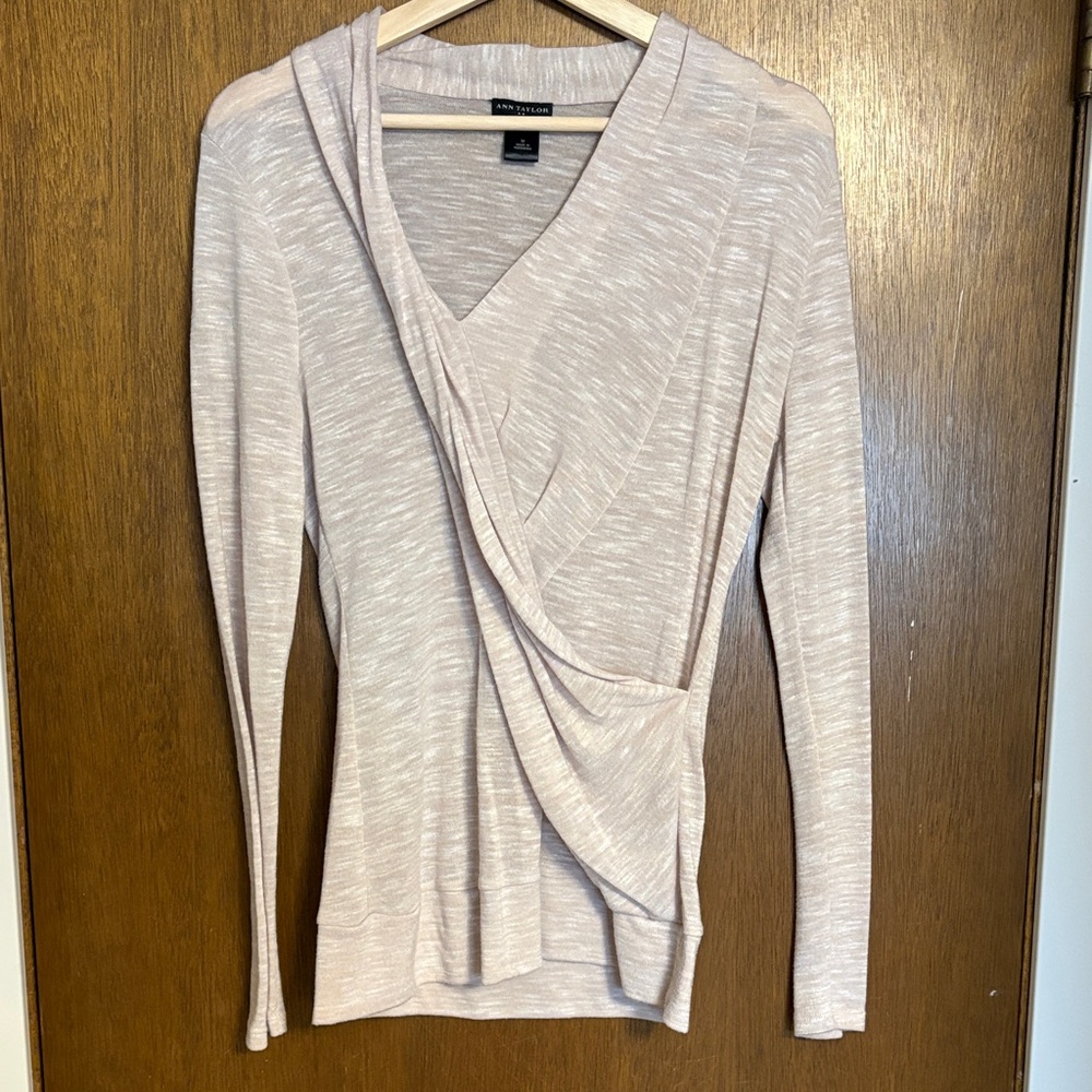Ann Taylor Light Pink Wrap Blouse